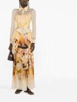 Thumbnail for your product : Alberta Ferretti Waterflower-print chiffon dress