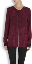 Thumbnail for your product : MICHAEL Michael Kors Bright pink houndstooth silk shirt