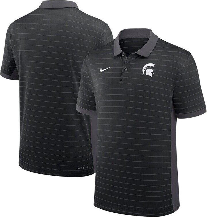 Nike Men's Black Michigan State Spartans 2025 Early Season Coaches Sideline Victory Stripe Performance Polo Shirt