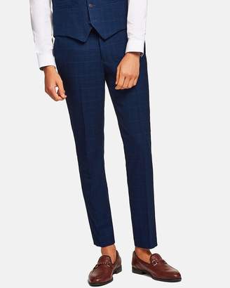 Topman Check Skinny Suit Trousers