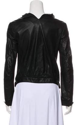 Theyskens' Theory Leather Open Front Jacket