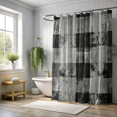 MentionedYou Faded Checks - Premium Shower Curtain