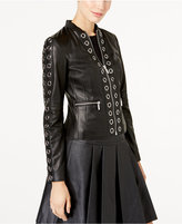 Thumbnail for your product : MICHAEL Michael Kors Embellished Leather Moto Jacket