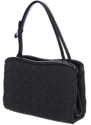 Judith Leiber Leather-Trimmed Jacquard Handle Bag