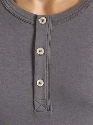 Hamilton And Hare - Short Sleeved Henley T Shirt - Mens - Grey