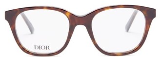 Christian Dior 30montaigne Square Tortoiseshell-acetate Glasses - Tortoiseshell