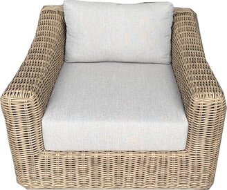 Teva Tullum Outdoor Patio Furniture Arm Chair Rattan Wicker Frame Includes  Light Grey Olefin Cushions - ShopStyle