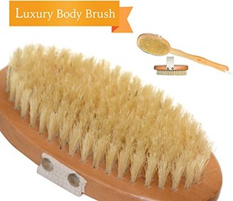 ★Smooth Summer Skin Sale★ | Luxury Body Brush | Fantastic Dry Brush or Bath Brush | A Must Have for Cellulite Reduction, Skin Exfoliation, Natural Detox and More | Bath Body Brushes Long Handle Detaches for Convenience | 100% Natural Bristles