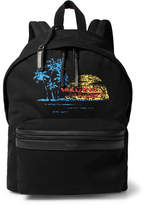 Thumbnail for your product : Saint Laurent City Leather-Trimmed Printed Canvas Backpack