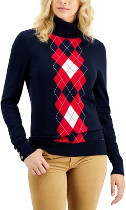 tommy hilfiger argyle sweater womens