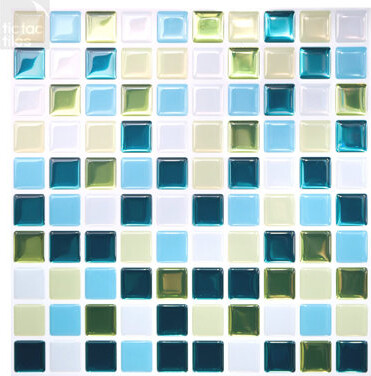 Tic Tac Tiles 10'' W x 10'' L PVC Peel and Stick Mosaic Tile