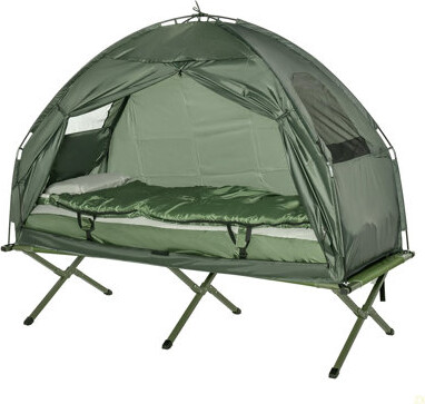 XICHONGDIANSHANG Outsunny Multifunctional Folding Camping Cots For Adults, Elevated Tent With Sleeping Bag, Thick Air Mattress Pad, Portable Single Sleeping Cot Campin