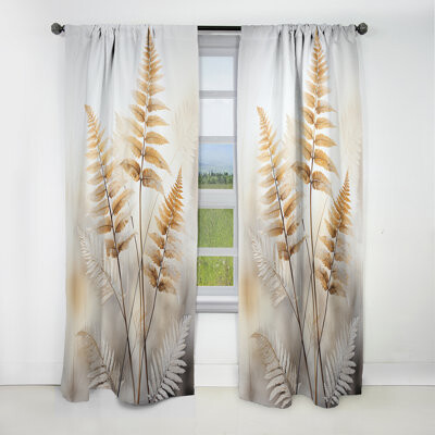 Minimalism Ferns Verdant Elegance I - Ferns Curtain - Blackout Floral Curtain - 1 Panels
