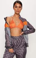 Thumbnail for your product : PrettyLittleThing PLT Brown Printed Panel Shell Suit Jacket