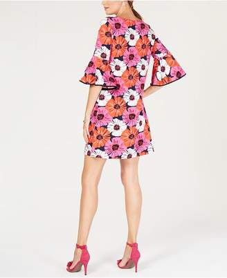 Pappagallo Bell-Sleeve Floral Shift Dress