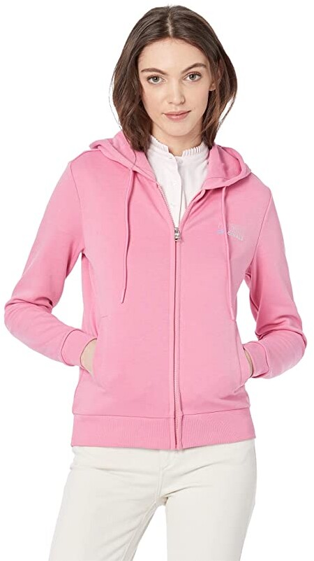 Mfasica Women Knitting Pocket Contrast Hoodie Zip Up Patched Track Set