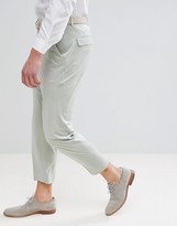 Thumbnail for your product : ASOS DESIGN Tapered Smart Pants In Sage Green Velvet