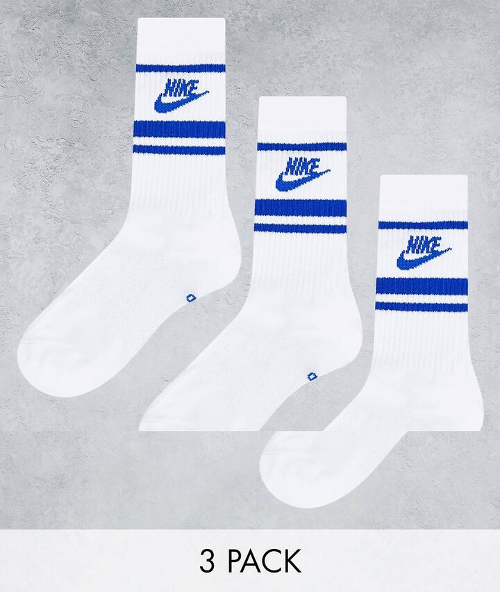 white nike socks with blue swoosh