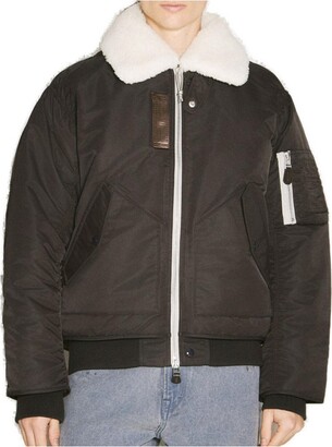 Eytys Patti shearling leather cropped jacket - ShopStyle