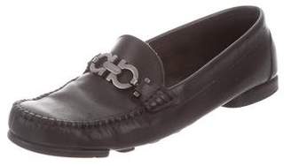 Ferragamo Leather Round-Toe Loafers