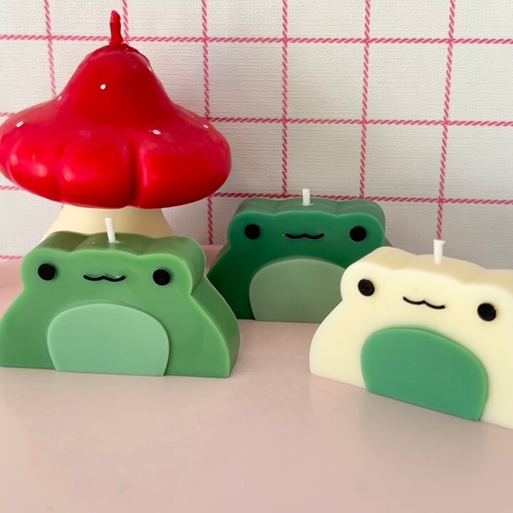 Frog Candle, Stocking Stuffers, Downtown Decor, Frog Aesthetic Girl, Indie Kids, Gifts, Desk & Toad