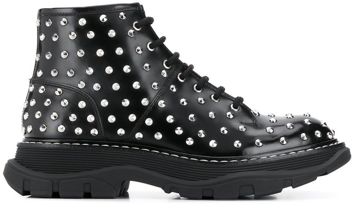studded lace up boots