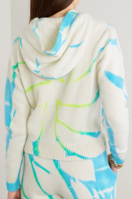 The Elder Statesman Cyclone Tie-dyed Cashmere Hoodie - Ivory