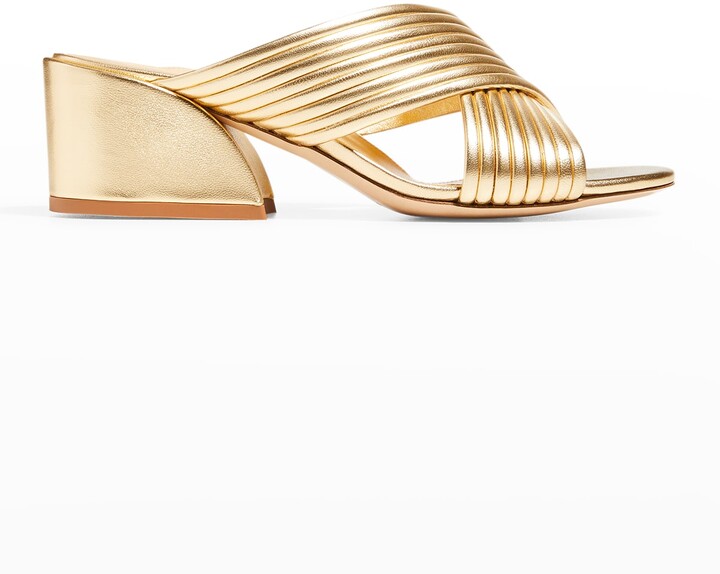 black and gold block heels