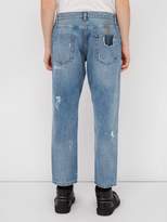 Thumbnail for your product : Dolce & Gabbana Distressed Straight Leg Jeans - Mens - Light Blue