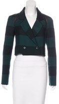 Thumbnail for your product : Proenza Schouler Leather-Trimmed Striped Blazer