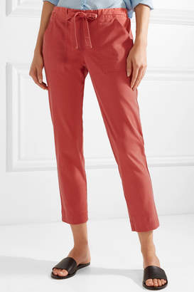Hatch Nina Cropped Twill Pants - Coral