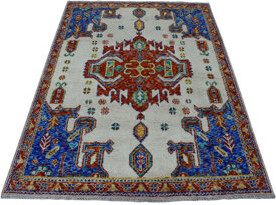 Isabelline One-of-a-Kind Adalira Hand-Knotted Gray/Blue 5' x 6'7\