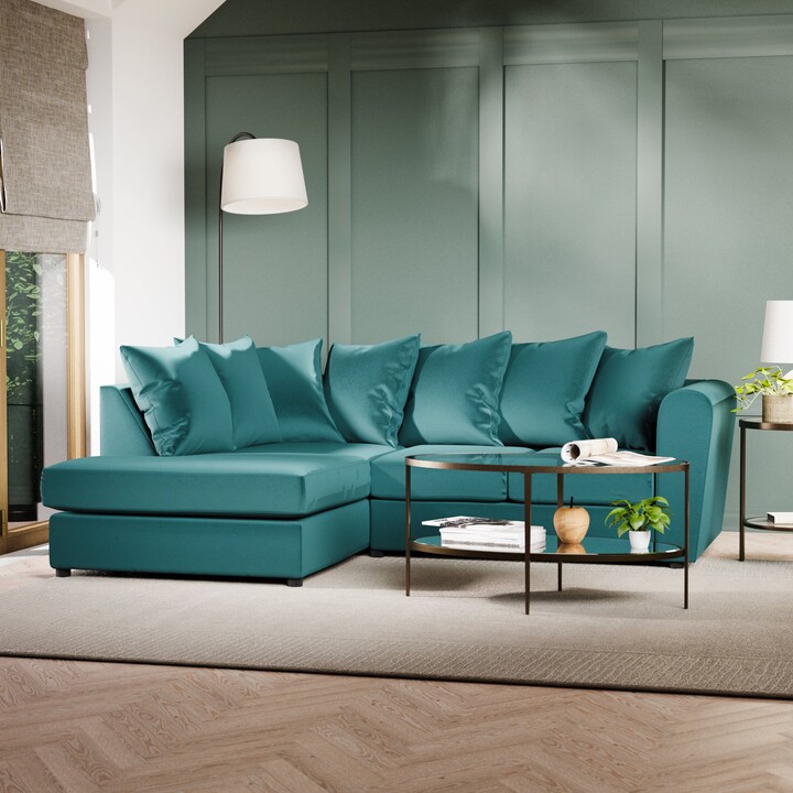 Dunelm Blake Curved Arm Opulent Velvet Corner Chaise Sofa Opulent