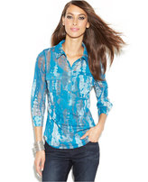 Thumbnail for your product : INC International Concepts Petite Printed Shirt