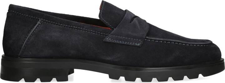 Santoni Suede Detroit Roccia Loafers