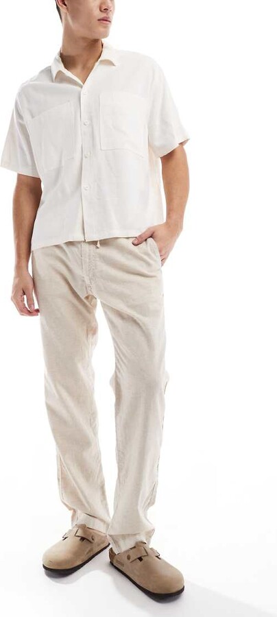 Jack & Jones relaxed fit linen pants in beige
