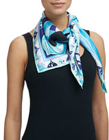 Thumbnail for your product : Emilio Pucci Tragara Silk Square Scarf, Blue