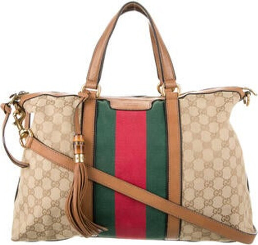Gucci GG Canvas Web Small Flat Messenger Bag - ShopStyle