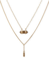 Thumbnail for your product : Lucky Brand Gold-Tone Smoky Stone Double Layer Necklace
