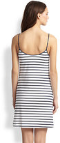 Thumbnail for your product : Hanro Lace-Trimmed Striped Stretch Cotton Short Gown