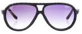 Thumbnail for your product : Linda Farrow Luxe Snakeskin Aviator Sunglasses