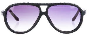 Linda Farrow Luxe Snakeskin Aviator Sunglasses