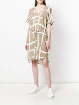 Thumbnail for your product : Lorena Antoniazzi pattern print belted waist dress