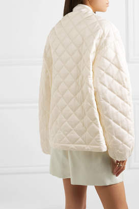 Jil Sander Hooded Cotton Poplin-trimmed Quilted Shell Jacket - White