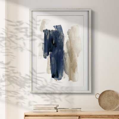 Ivy Bronx Navy Sweep -Framed Print