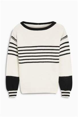 Next Womens Monochrome Stripe Sweater