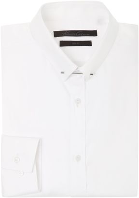 Kenneth Cole Men's Ross Textured Shirt with Collar Bar