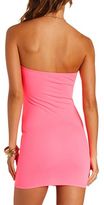 Thumbnail for your product : Charlotte Russe Neon Bow-Front Strapless Bodycon Dress