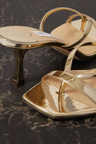 Thumbnail for your product : Jimmy Choo Maelie 70 Mirrored-leather Sandals - Gold
