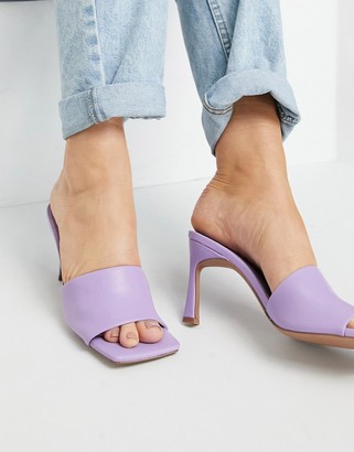 purple mid heels